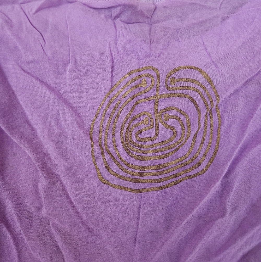 FLASH SALE RARE THE PEOPLE OF THE LABYRINTHS GOLD GRAPHIC SILK TOP BLOUSE MED - Picture 4 of 8